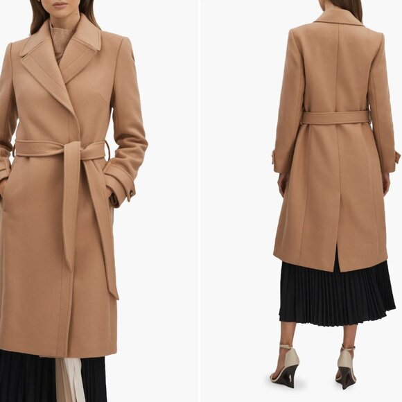 NWT ZARA Premium Quality Camel Long Belted Wool-Blend TCoat - Picture 8 of 8